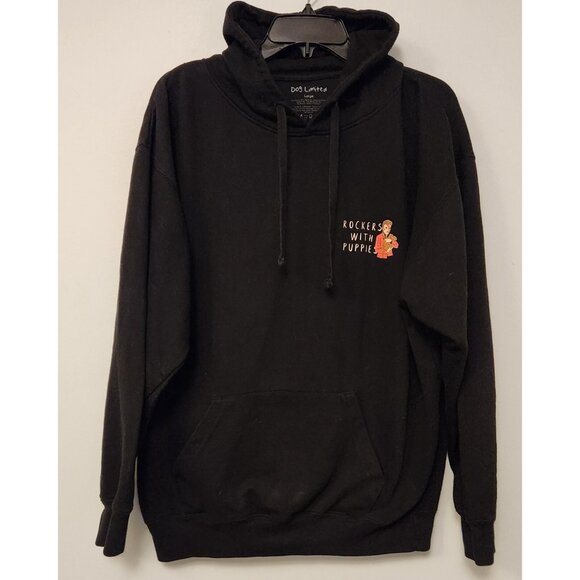 DOGS LIMITED ROCKERS WITH PUPPIES Black Hoodie Ozzie Bowie‎ Bono Sz Large EUC - Picture 13 of 15